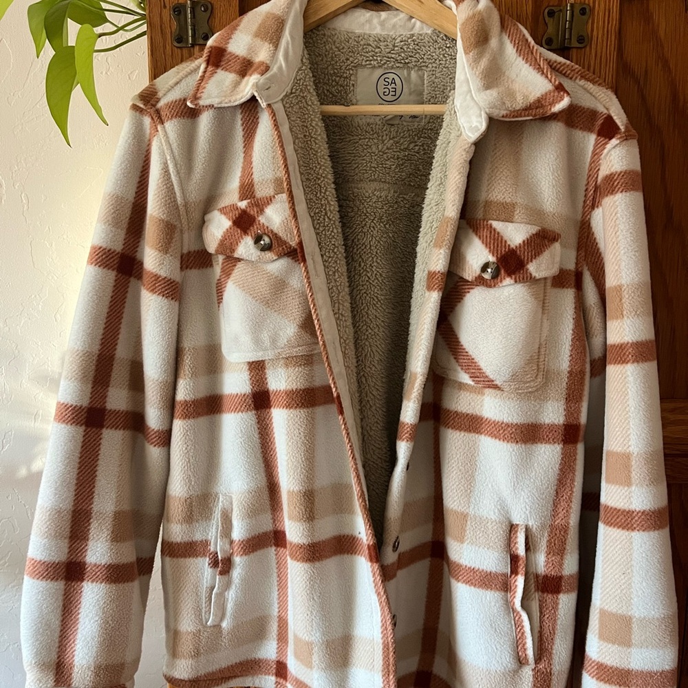 Plaid Sherpa-Lined Jacket